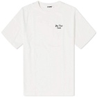 YMC Men's Triple Embroidered T-Shirt in Ecru
