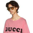 Gucci Green and Red Opulent Vintage Pilot Sunglasses