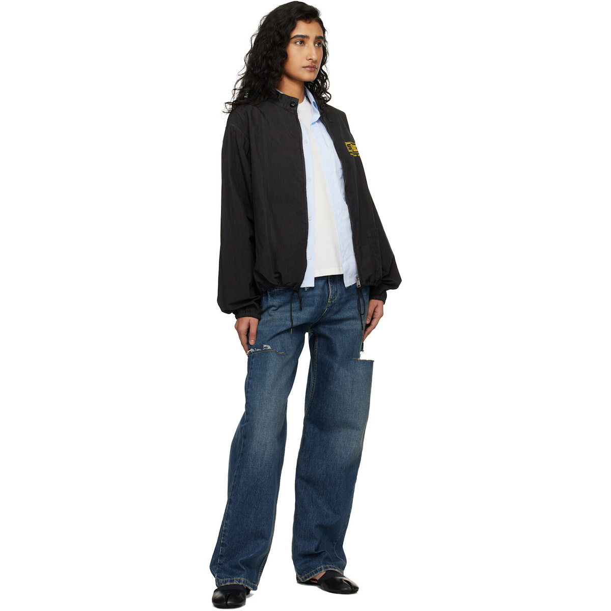 Maison Margiela Black Vintage-Style Sportswear Jacket