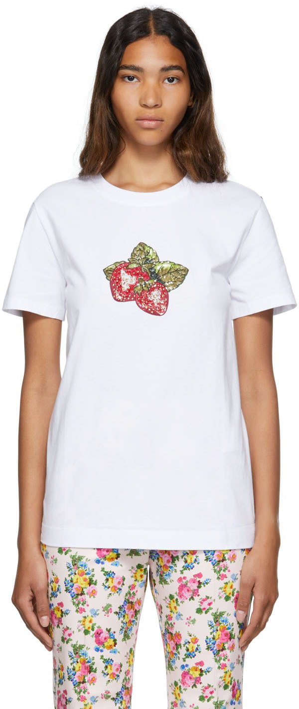 Sportmax White Strawberry Zurlo T-Shirt