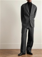 Nili Lotan - Emmett Straight-Leg Pleated Virgin Wool-Blend Trousers - Gray