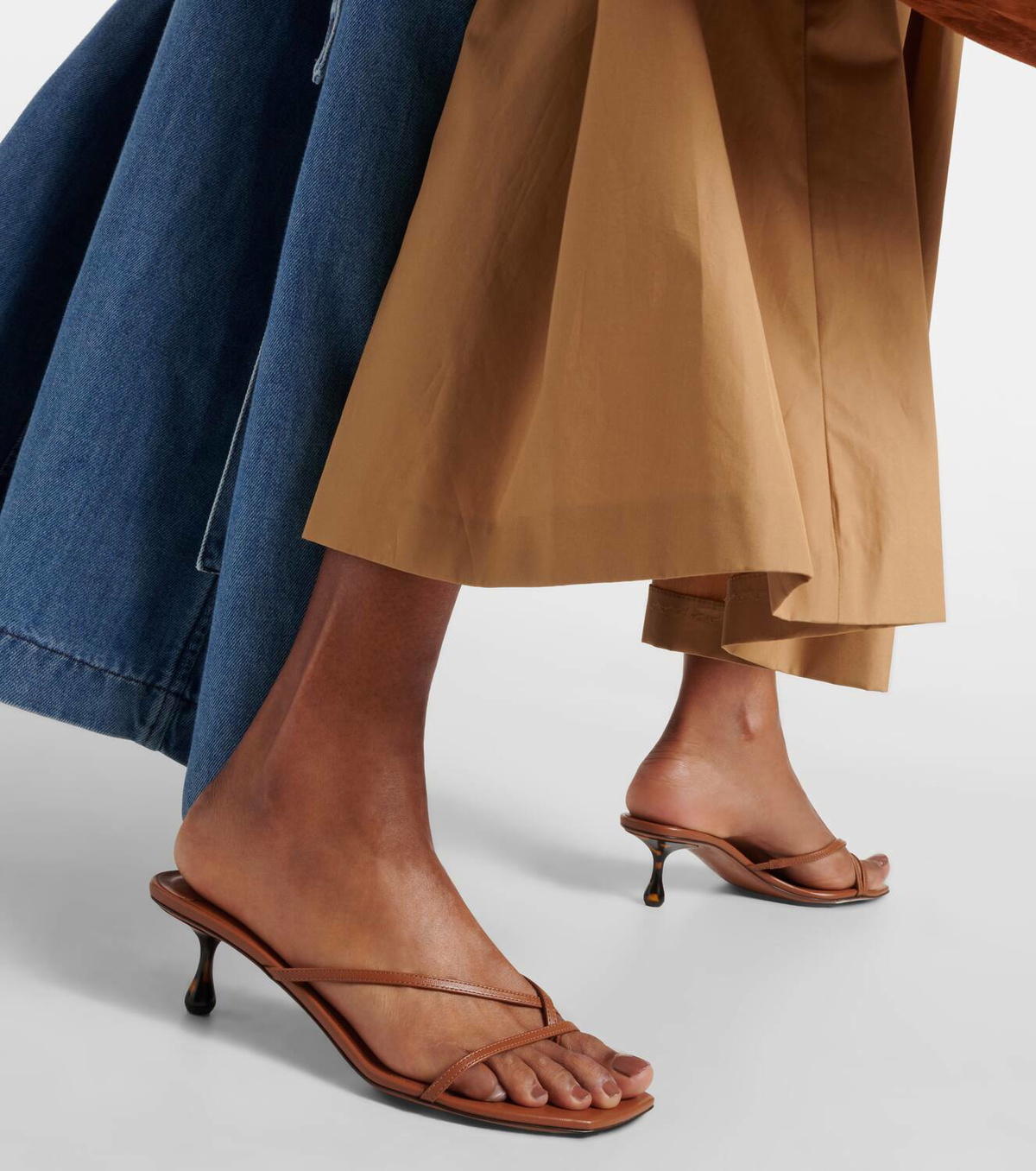 【関税&送料込】Jimmy Choo Brown Leather Etana Mules Jimmy Choo Etana 50 leather mules Jimmy Choo