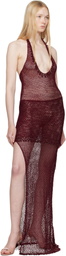 Mirror Palais Burgundy Crochet Tunic Top