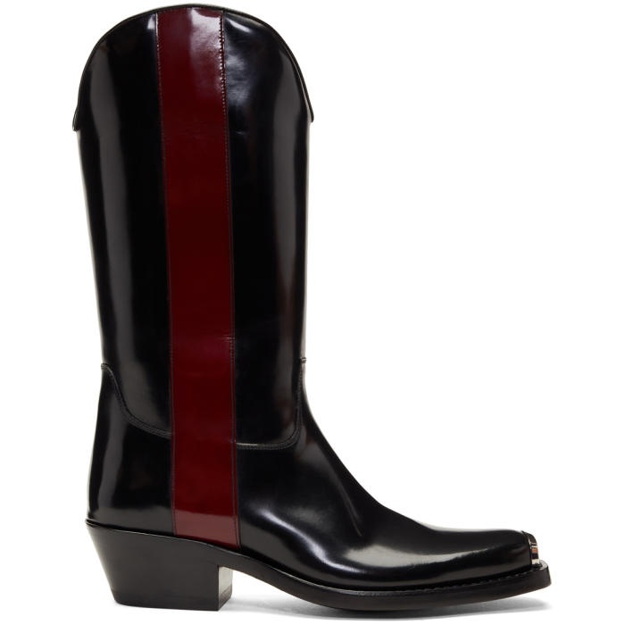 Photo: Calvin Klein 205W39NYC Black and Red Ed Western Boots