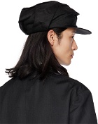 Yohji Yamamoto Black Deformed Clochet Flat Cap
