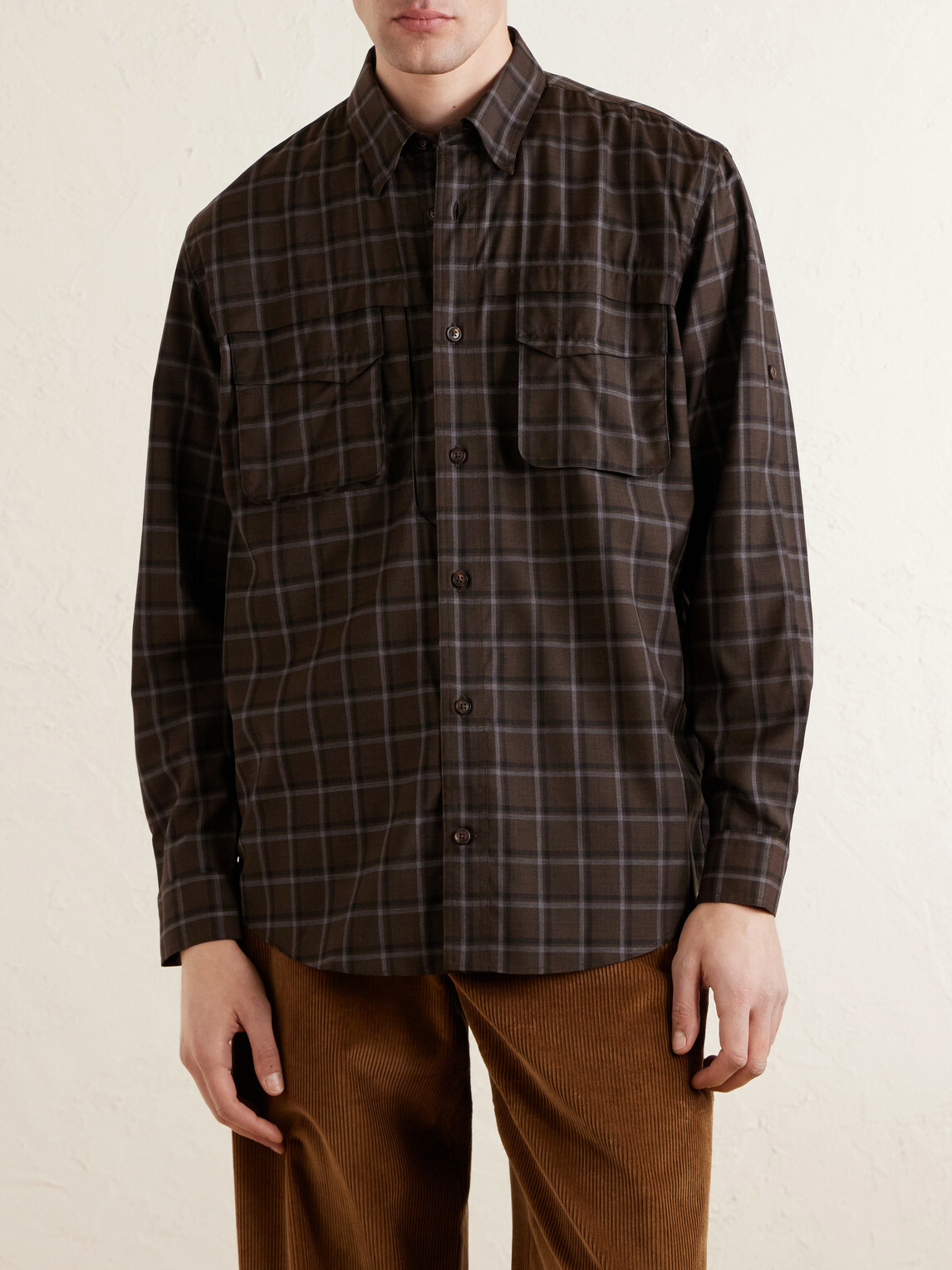 Purdey - Checked Wool Shirt - Brown