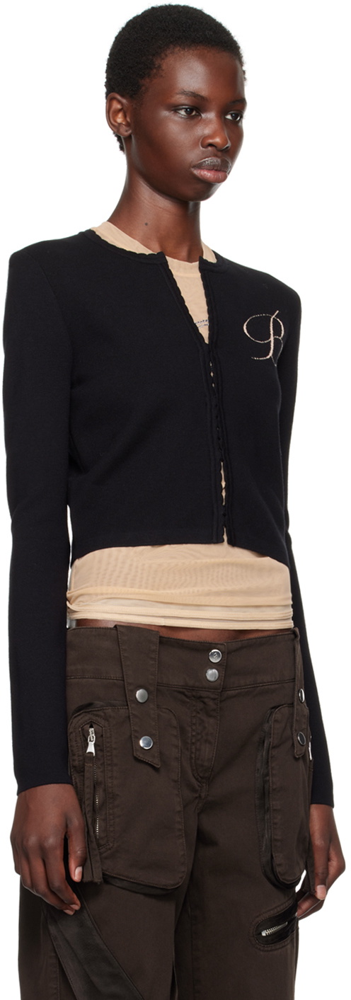 Blumarine Black B Monogram Cardigan Blumarine