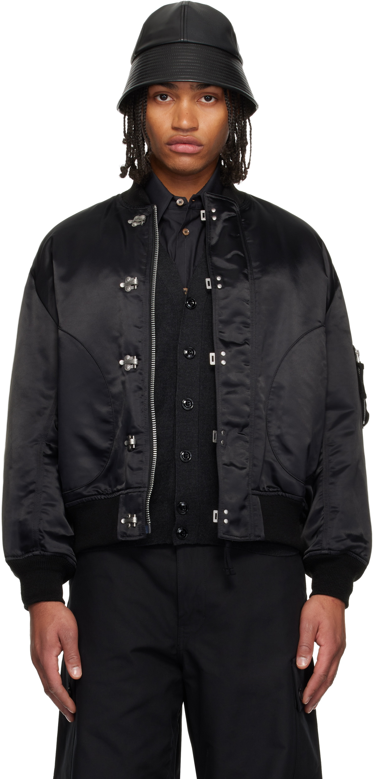 Comme des Garçons Homme Black Reversible Bomber Jacket Comme des