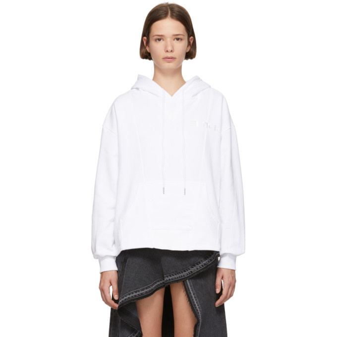 Photo: SJYP White Panelled Logo Hoodie