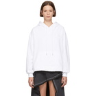 SJYP White Panelled Logo Hoodie