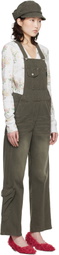 OPEN YY Brown Cargo Pocket Cotton Overalls