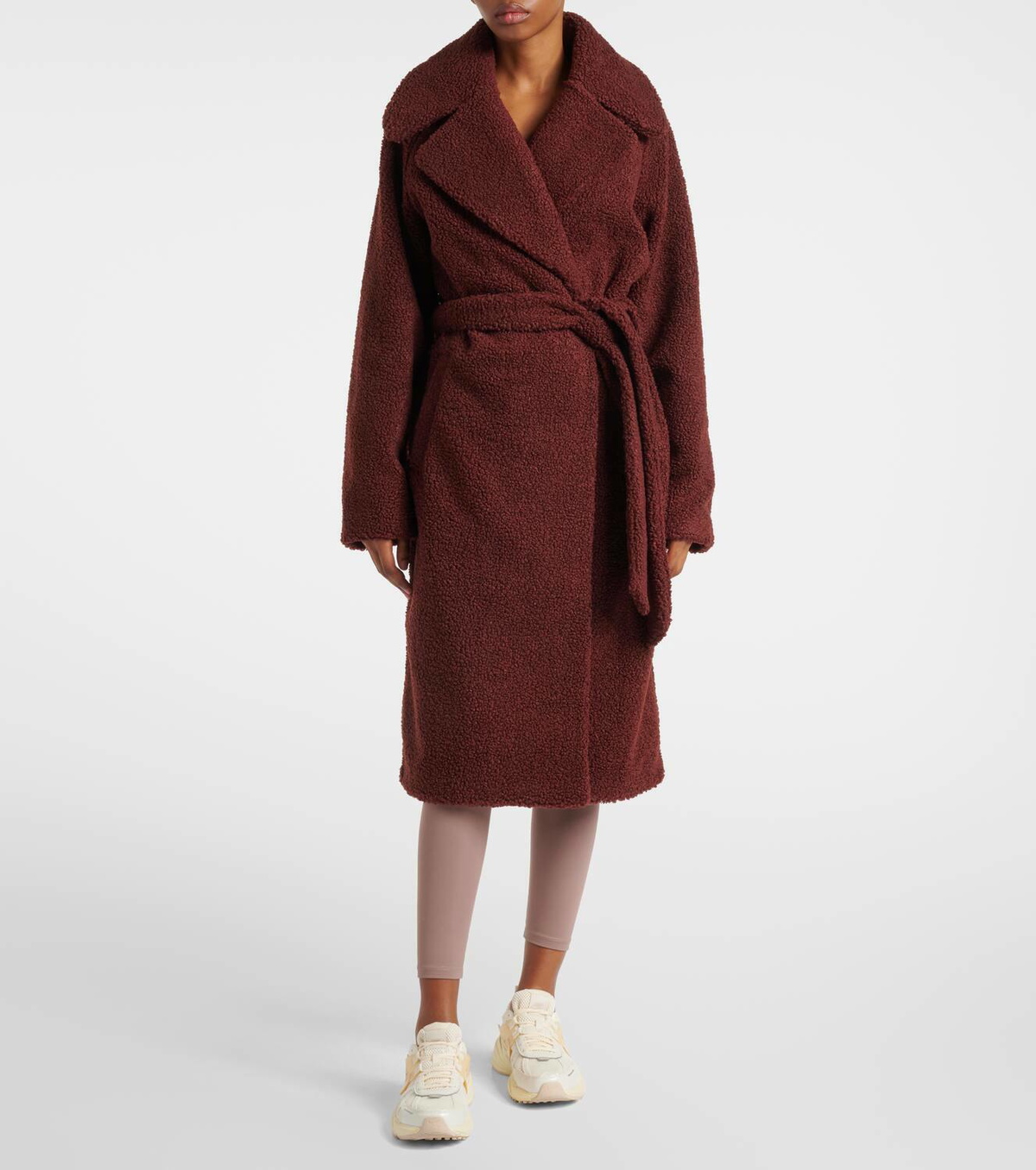 Varley Vermont faux shearling wrap coat