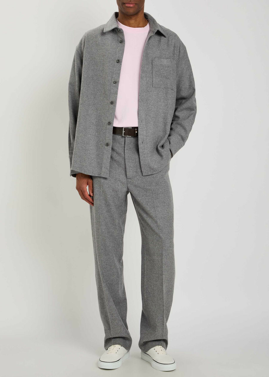 The Elder Statesman Wool-blend Overshirt Grey