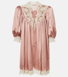 Chloé Lace-trimmed silk satin minidress