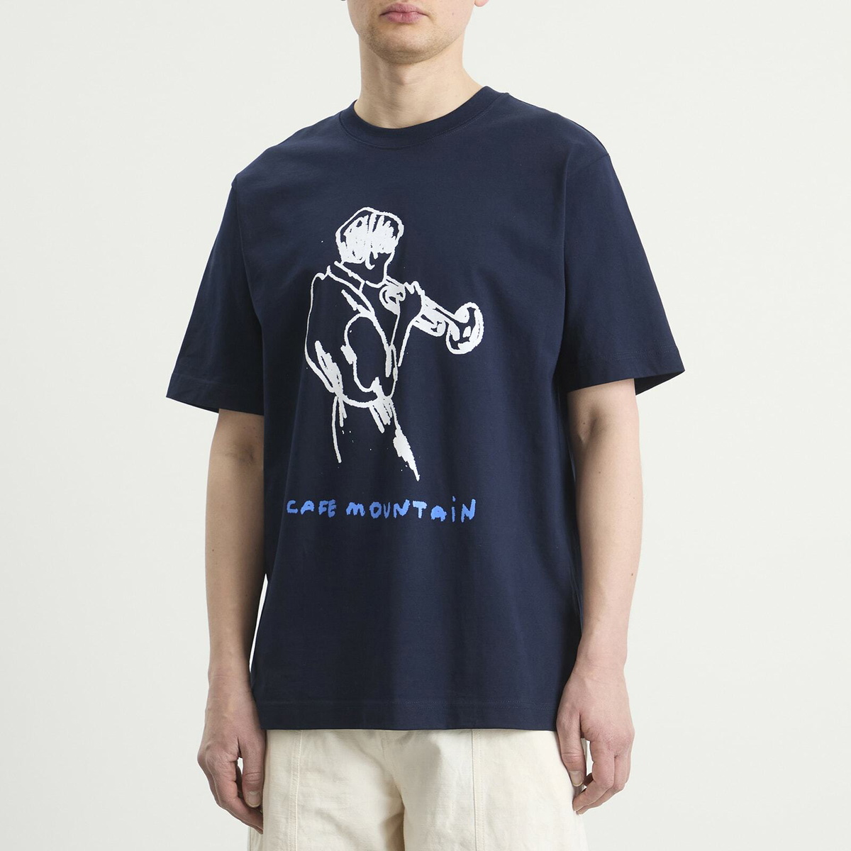 Café Mountain Men's Jazz T-Shirt in Navy