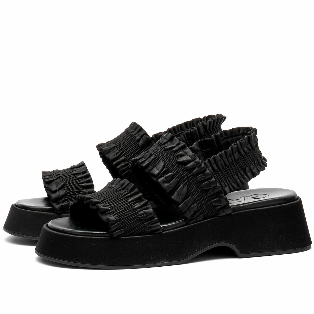 ~6/20限定価格⭐︎ GANNI smock flatform サンダル 黒 GANNI Women's Smock Flaftorm Sandal in Black GANNI