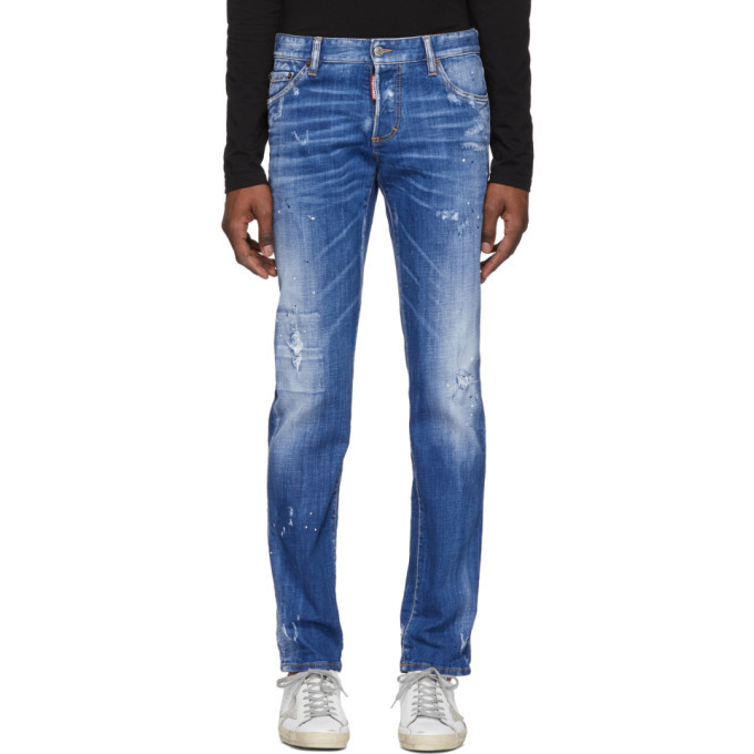 Photo: Dsquared2 Blue Faded Wash Slim Jeans