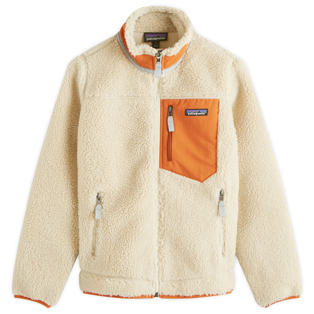 Patagonia Women's Classic Retro Jacket in Dark Natural W/Redtail Rust