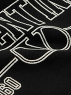 Valentino - Logo-Embroidered Cotton-Jersey Hoodie - Black