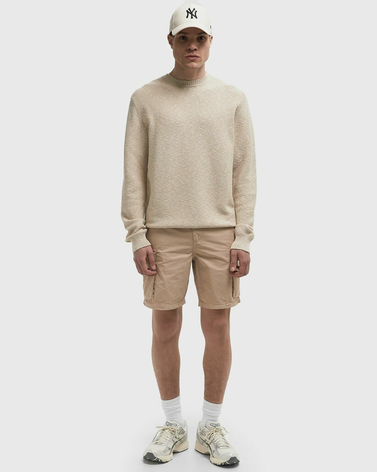 WOOLRICH MARLED CREWNECK Beige Mens Pullover