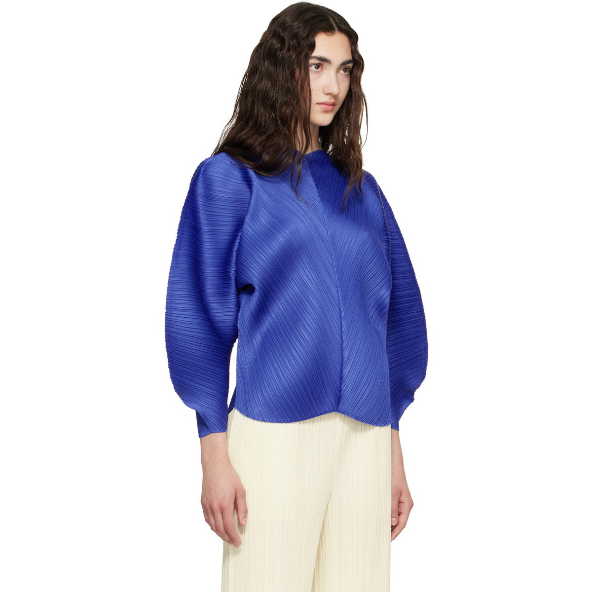 PLEATS PLEASE ISSEY MIYAKE Blue Coast Blouse
