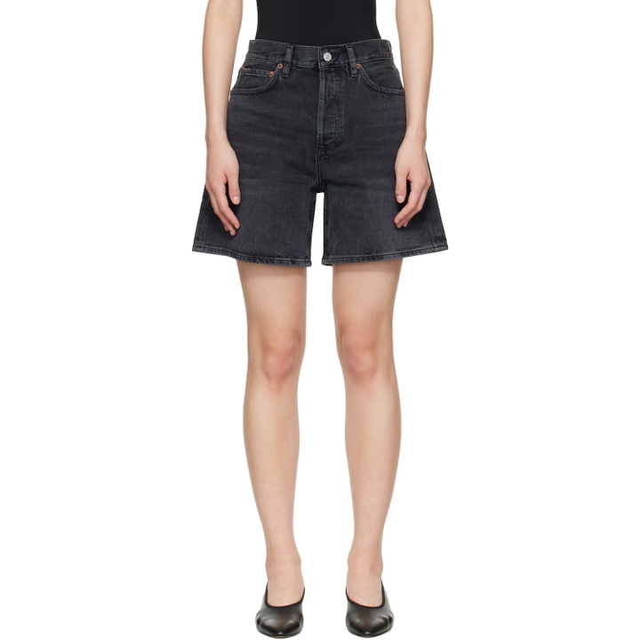 Photo: AGOLDE Black Dame Denim Shorts