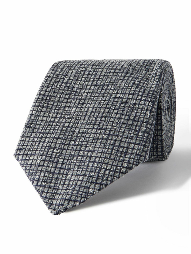 Photo: Canali - 8cm Checked Silk-Jacquard Tie