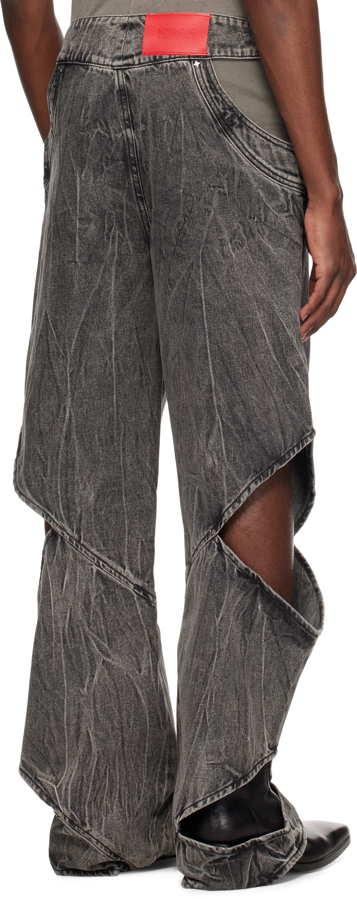 KUSIKOHC Black Cut-Out Jeans