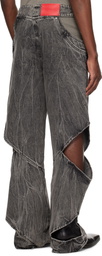 KUSIKOHC Black Cut-Out Jeans