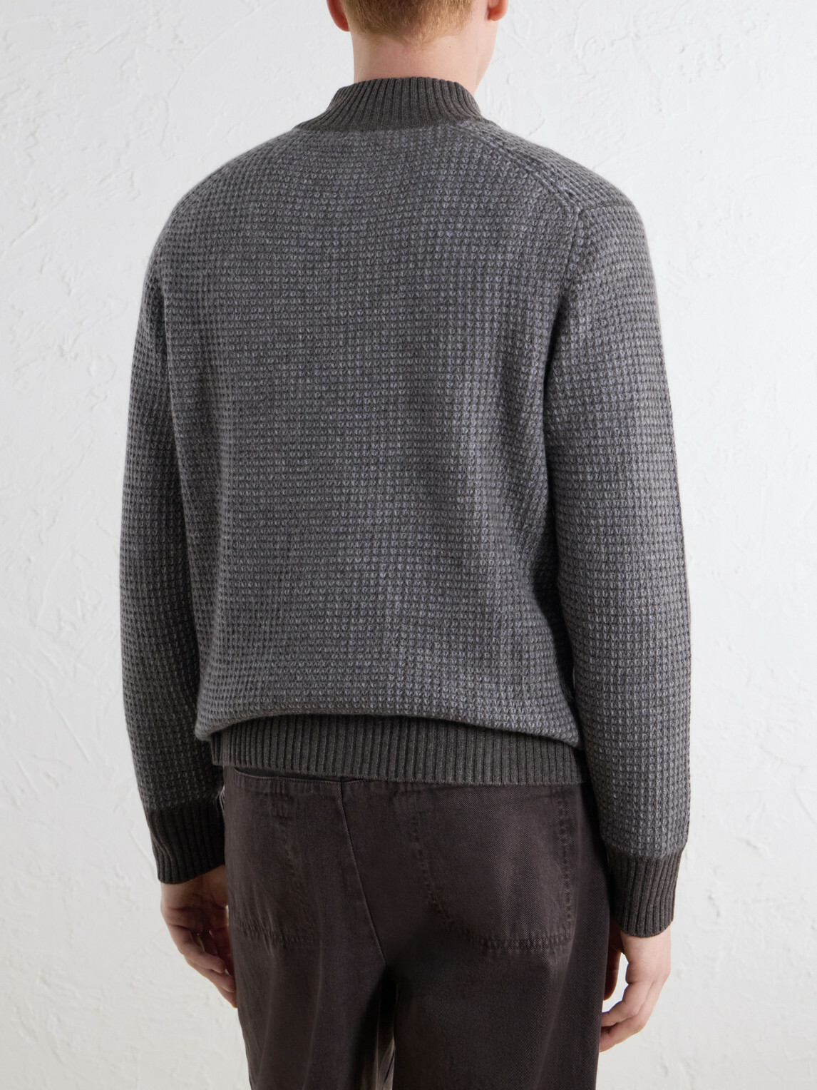N.PEAL - Waffle-Knit Cashmere Sweater - Gray