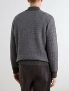 N.PEAL - Waffle-Knit Cashmere Sweater - Gray