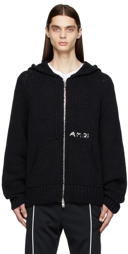 Photo: AMIRI Black Chunky Zip-Up Hoodie