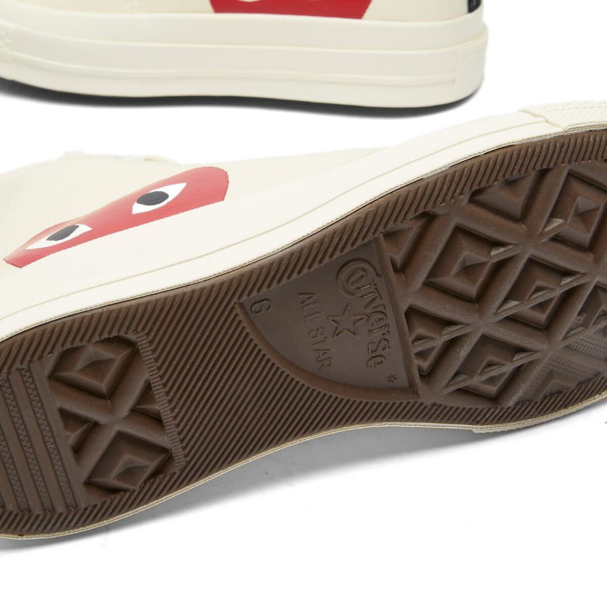 Comme des Garçons Play Converse Chuck Taylor 1970S Hi-Top Sneakers in Beige