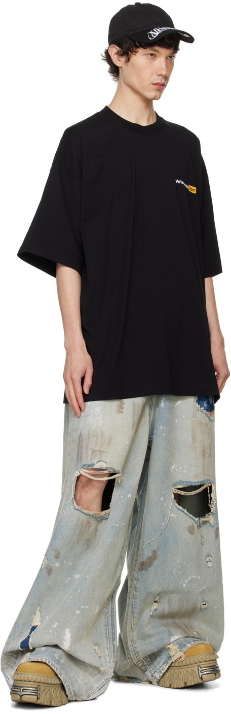 【関税込み】VETEMENTS ブルー Trashed Big Shape ジーンズ VETEMENTS Blue Trashed Big Shape Jeans Vetements