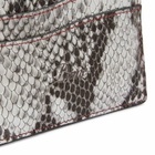 Dime Men's Embossed Leather Cardholder in Silver Snake 