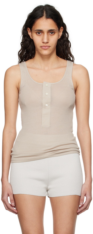 Photo: AMI Paris Beige Button Tank Top