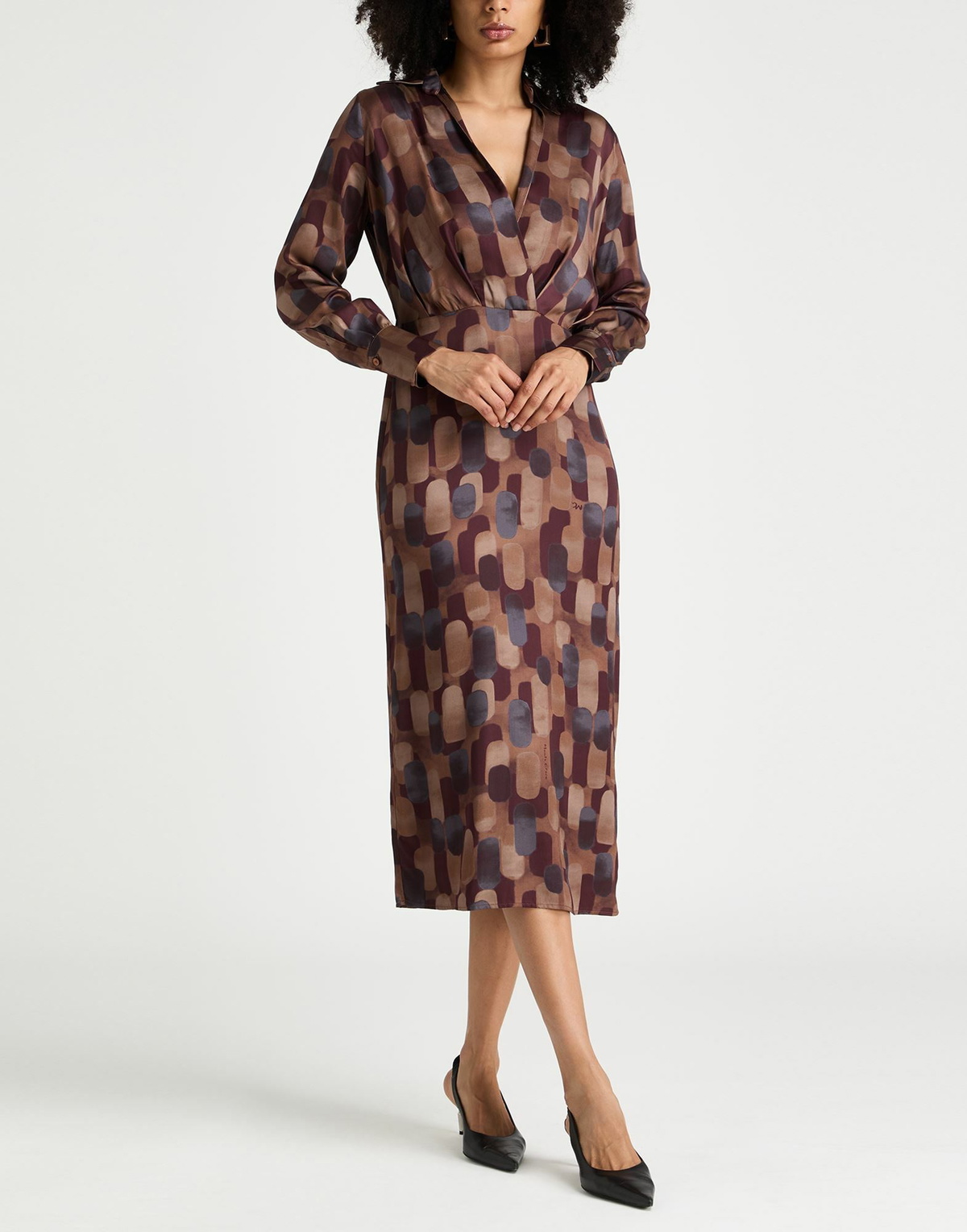 Manila Grace Womens Midi dress in Brown