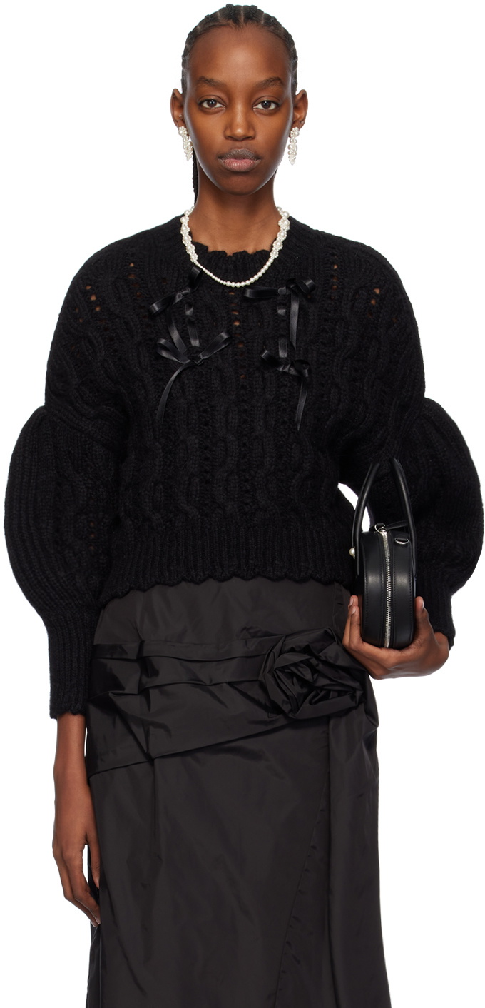 Simone Rocha Black Ribbon Sweater Simone Rocha