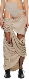 Elena Velez SSENSE Exclusive Taupe Midi Skirt