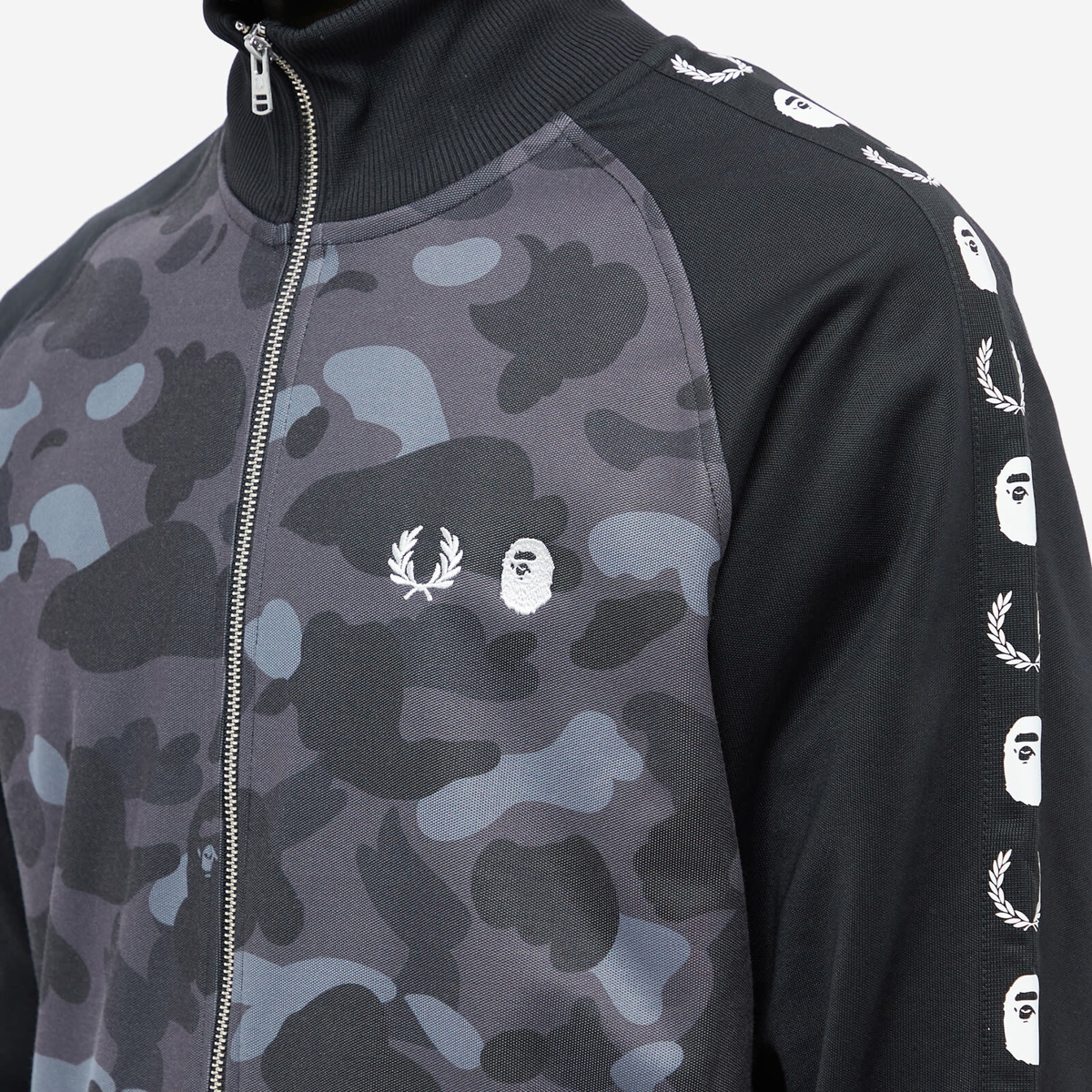 Fred Perry x BAPE Camo Track Jacket in Black