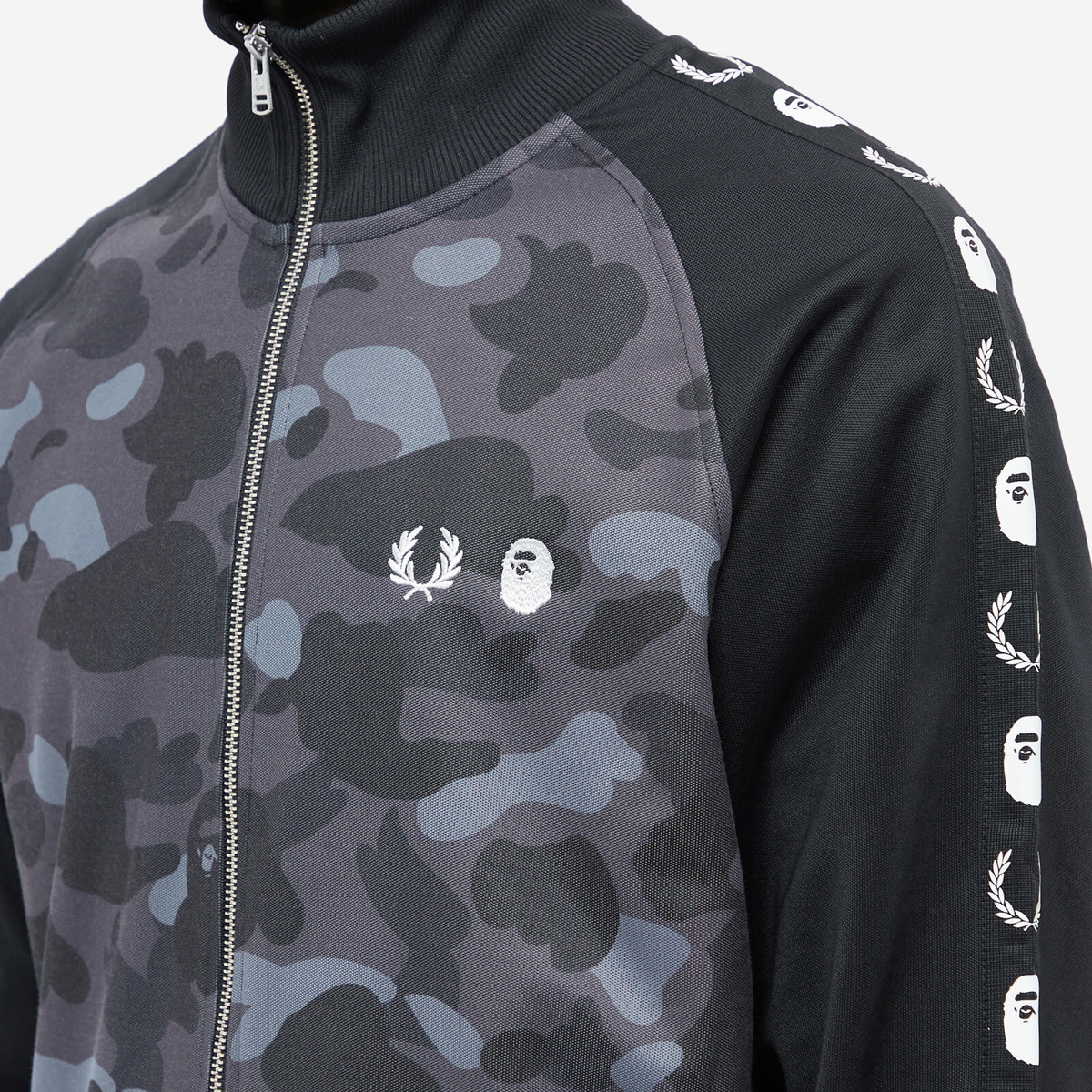 Fred Perry x BAPE Camo Track Jacket in Black Fred Perry