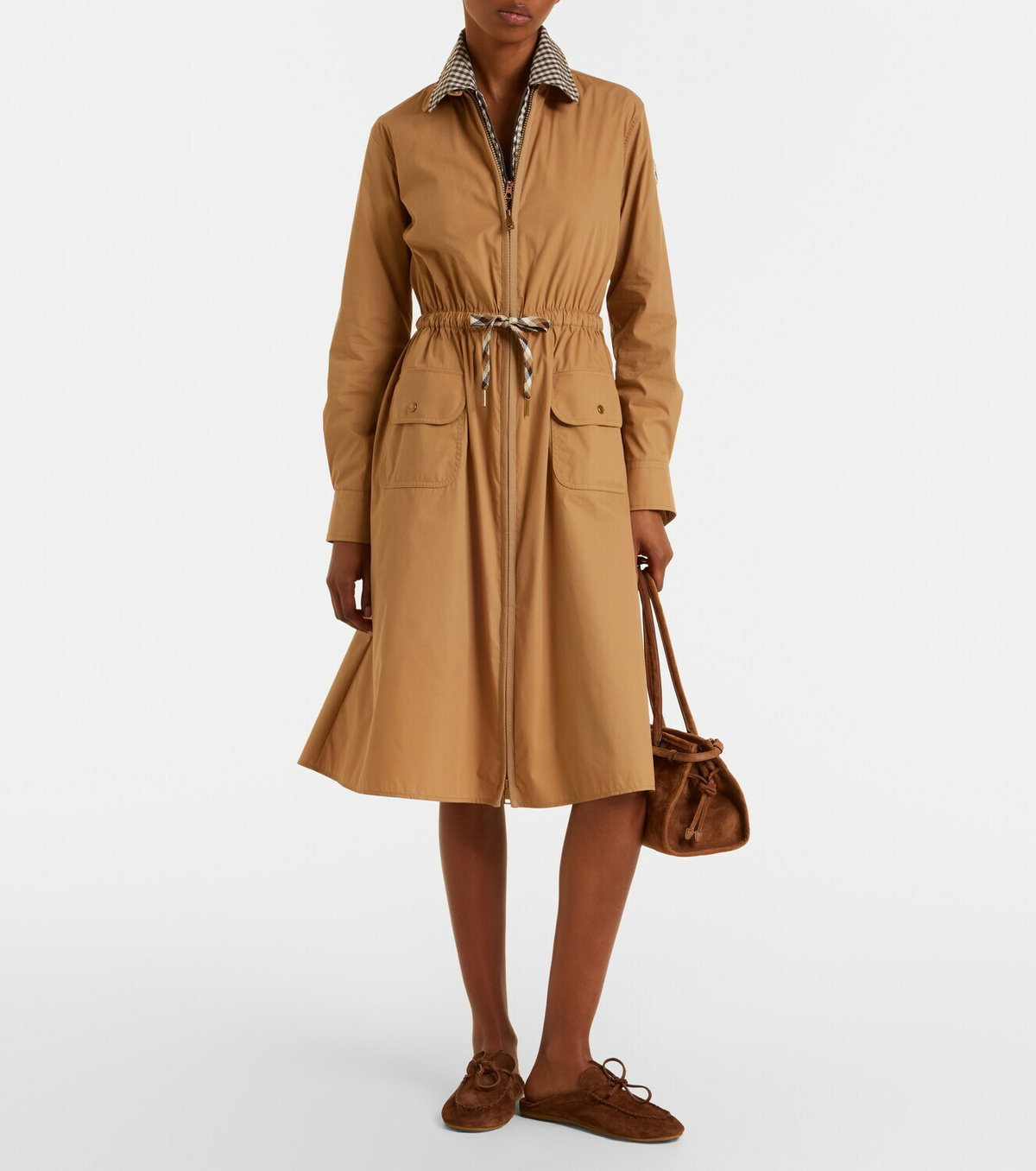 Moncler Cotton-blend zip-up shirt dress
