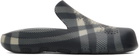 Burberry Gray Check Rubber Stingray Clogs