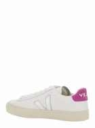 Veja campo White Low Top Sneakers With Contrasting Heel With Logo Lettering And Logo Patch On The Side In Leather Unisex