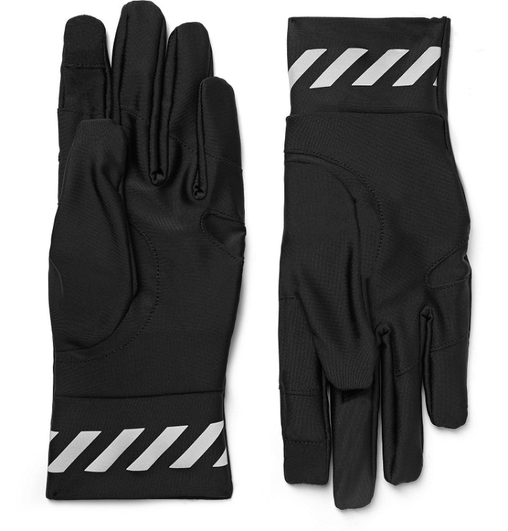 Photo: Off-White - Logo-Print Stretch-Shell Gloves - Black