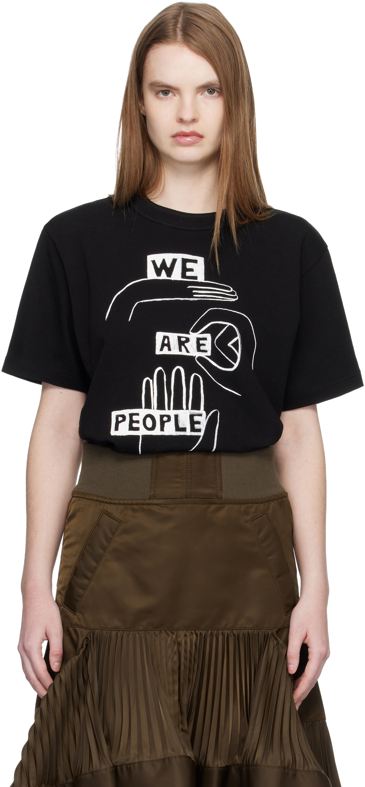sacai Black 'geoff sacai' Print T-shirt Sacai