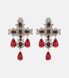 Saint Laurent Cross embellished clip-on earrings