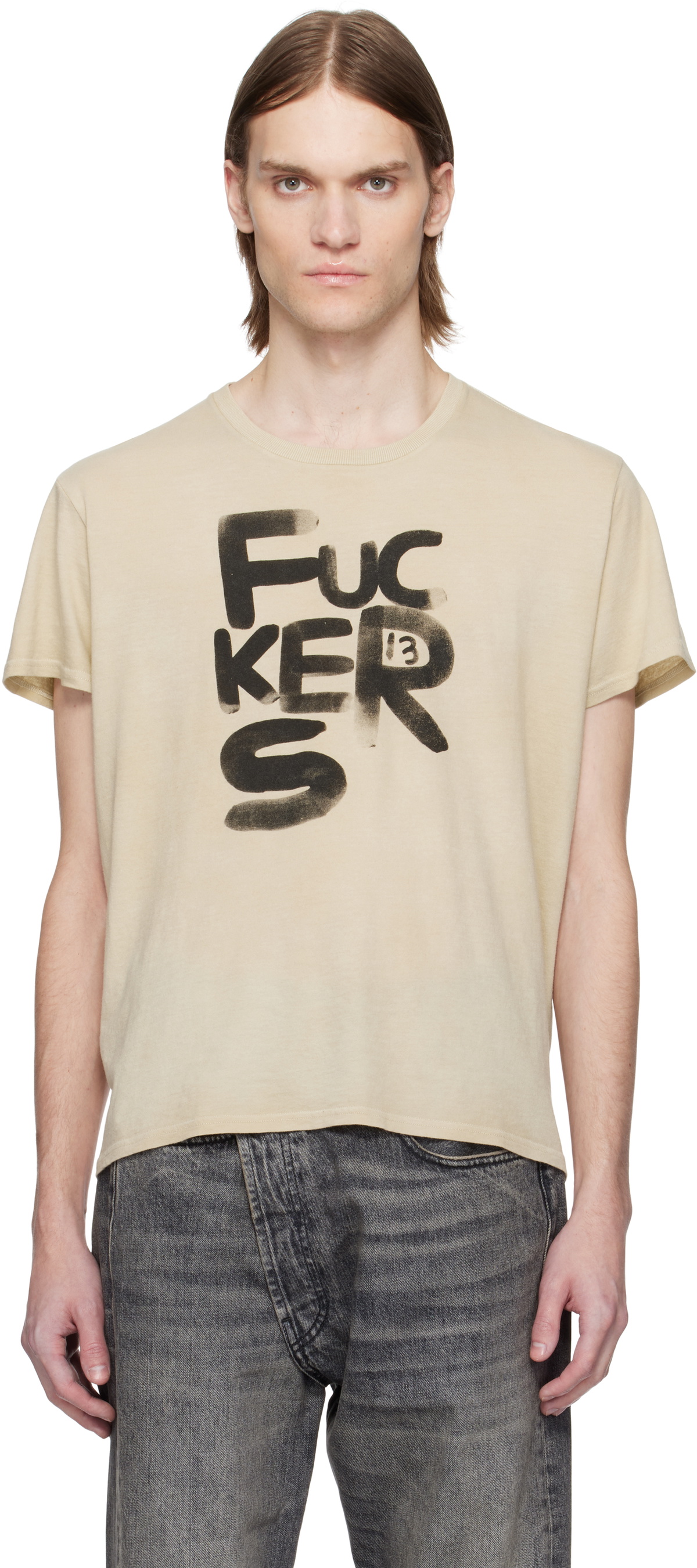 R13 Off-White Destroyed Boy T-Shirt R13