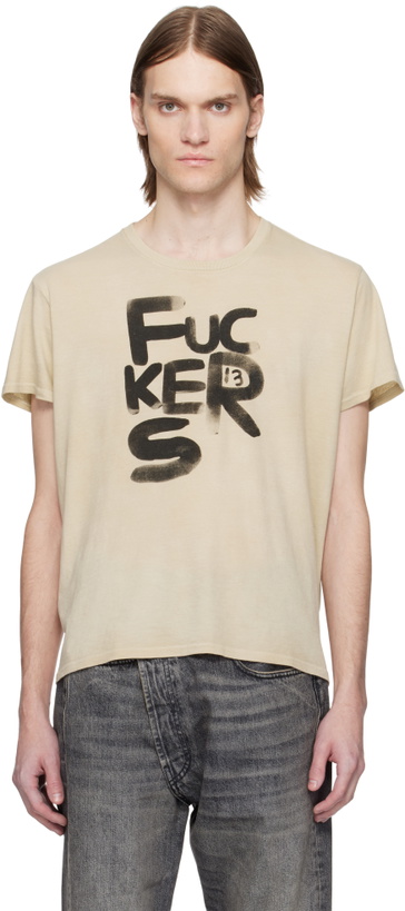 Photo: R13 Beige 'Fuckers' Boy T-shirt