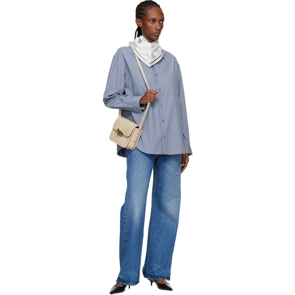 Maison Kitsuné White 'Poetic Paris' Scarf